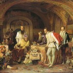 Ivan the Terrible with his Oprichniki, overseeing his treasury. The Oprichniki were the tsar's dogs responsible for sniffing out treason. There were the forerunners for Imperial Russia's history of political police which carried on into Soviet times.