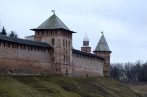 On the landward side the brickwalls of the Novgorod kremlin were protected by a deep trench fed by the Volkhov River