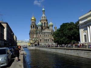 Griboedov Canal with the Cathedral of the Saviour on the Spilt Blood in the background